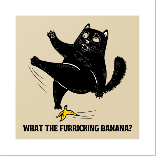 What the furricking banana? Funny cat Posters and Art